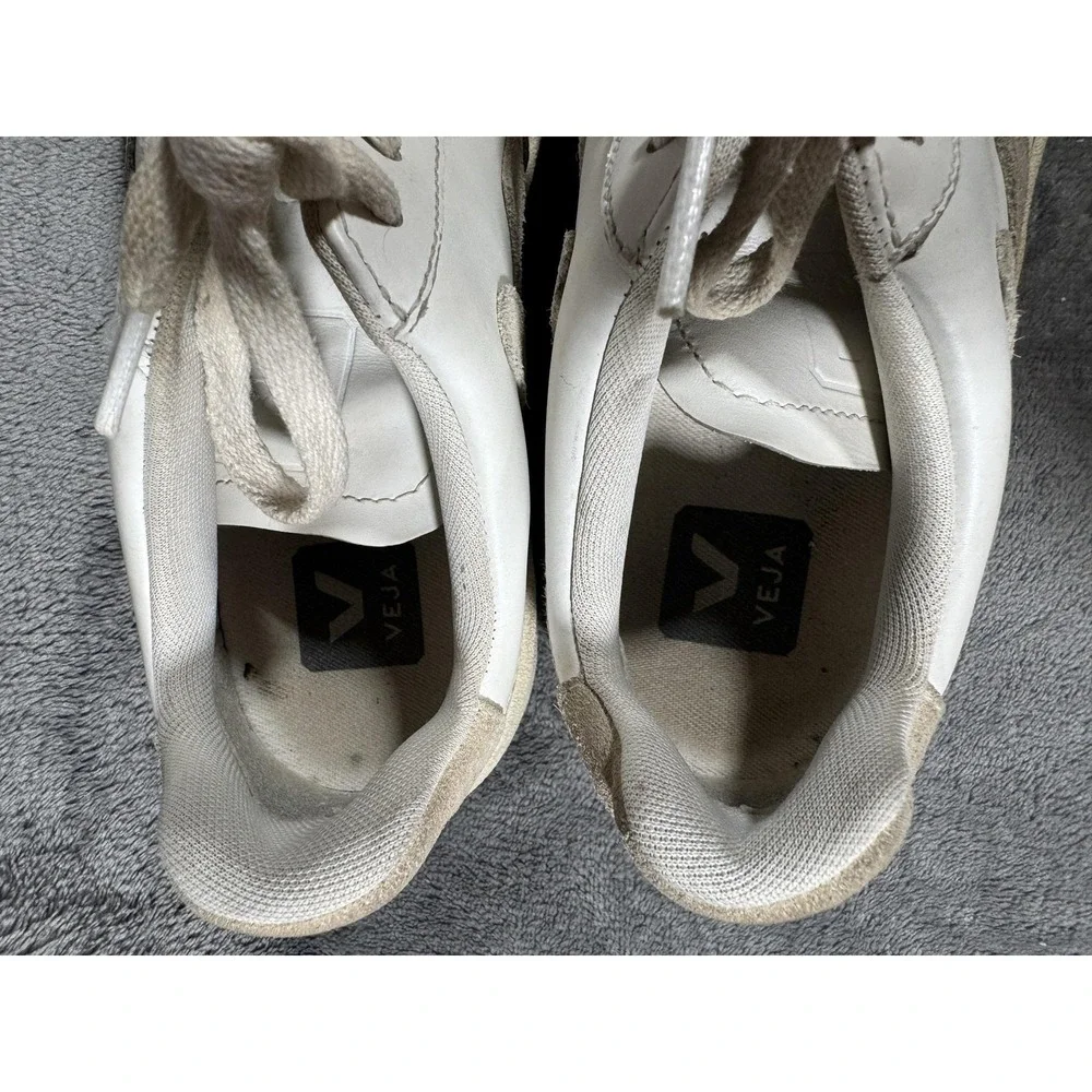 VEJA V-12 Shoes Womens Size 4 White Leather Logo Casual EU 35‎ Brazil Sneakers